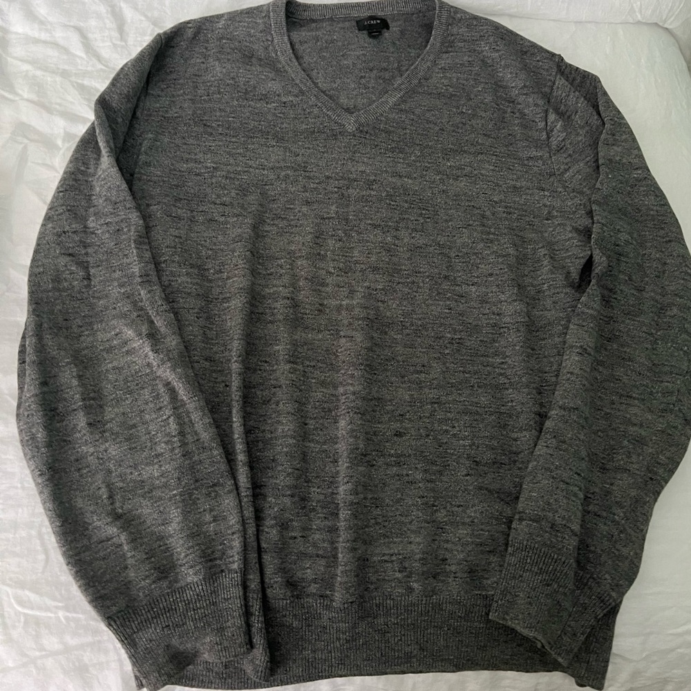 J. Crew Gray V-Neck Sweater